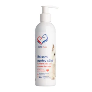 Balsam Topcare pentru câini cu blană albă sau deschisă — îngrijire delicată și iluminare a nuanței naturale a părului